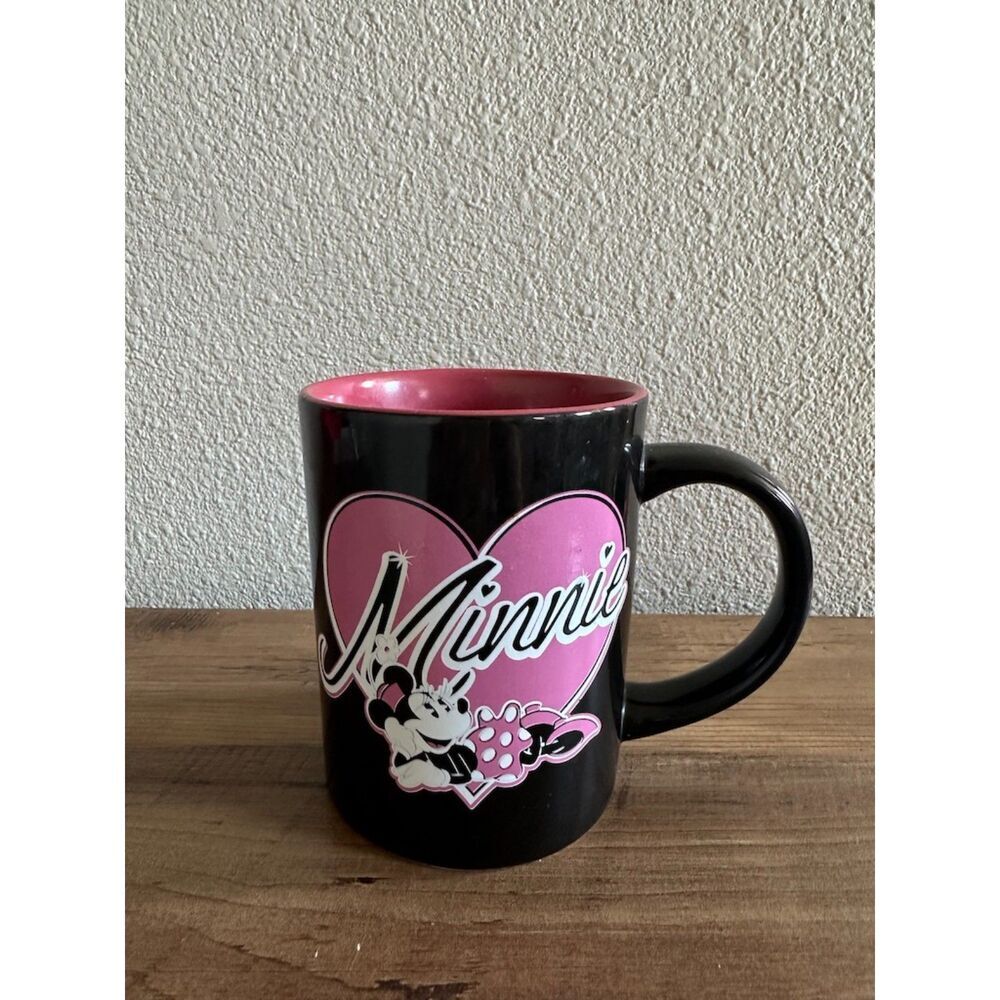 Vintage Disney Jerry Leigh Minnie Mouse Black & Pink Mug
